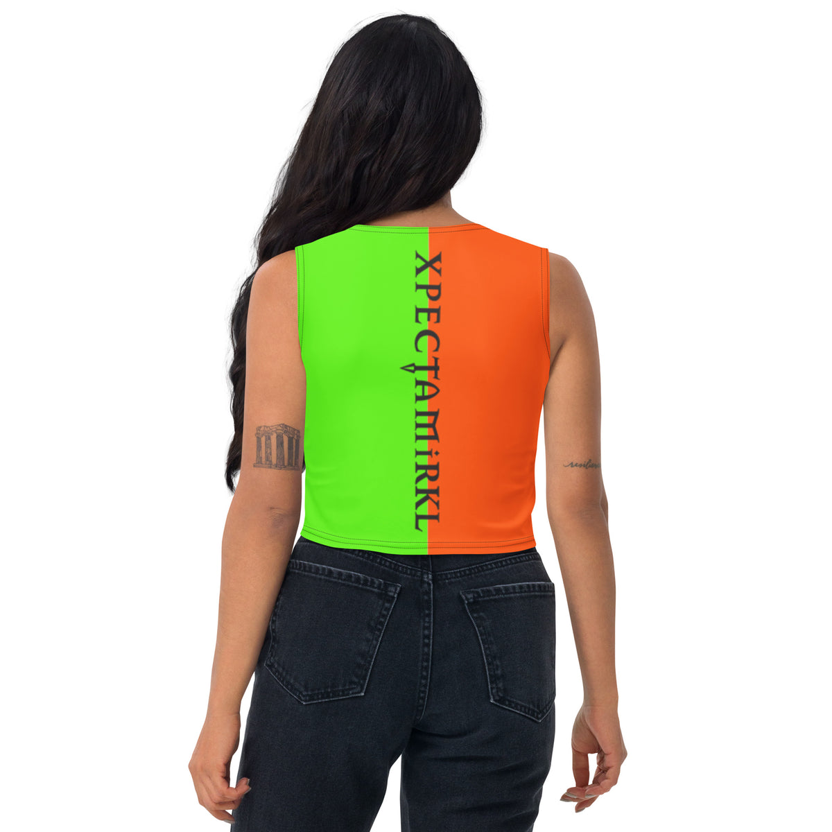 Colors@432: Crop Top - Lime/Burnt Orange