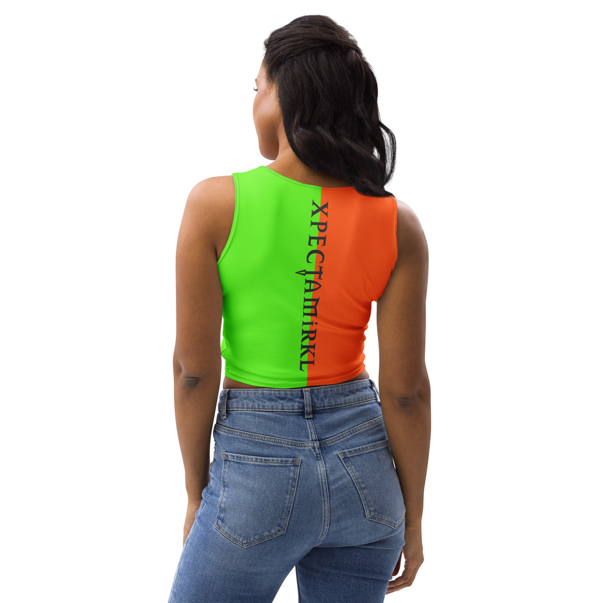 Colors@432: Crop Top - Lime/Burnt Orange