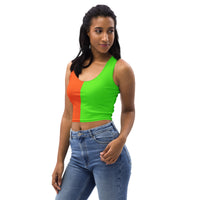 Colors@432: Crop Top - Lime/Burnt Orange