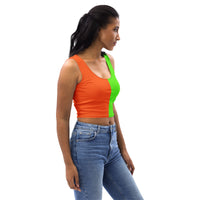 Colors@432: Crop Top - Lime/Burnt Orange