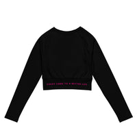 Long Sleeve Crop Top - White Letters