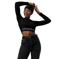 Long Sleeve Crop Top - White Letters