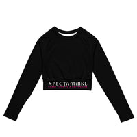 Long Sleeve Crop Top - White Letters