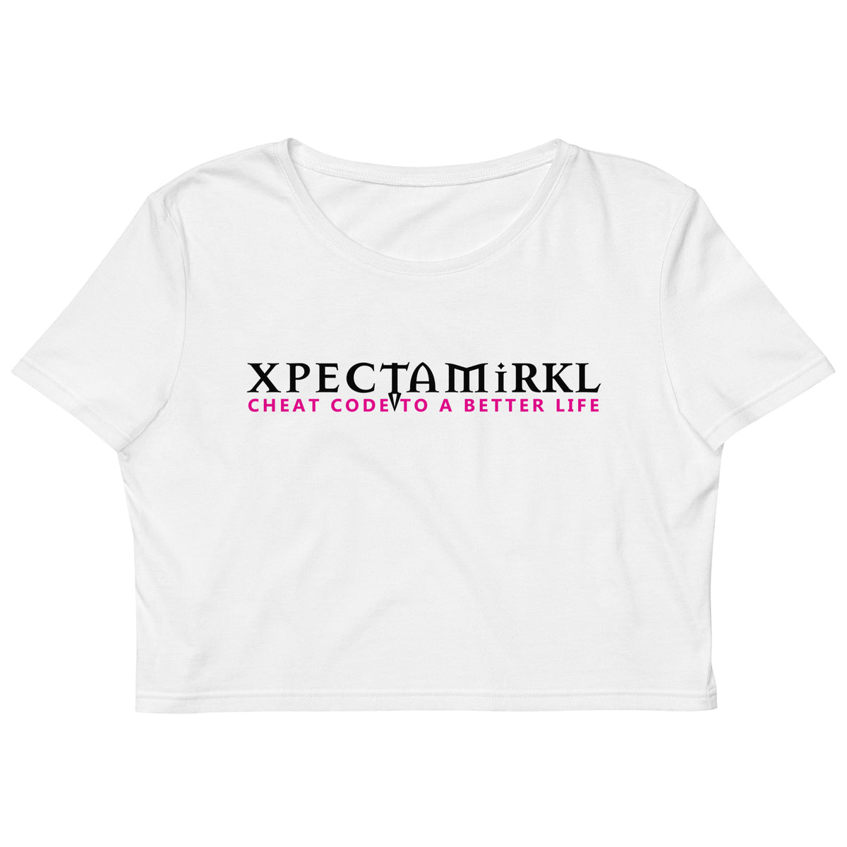 Organic Crop Top - Black Letters