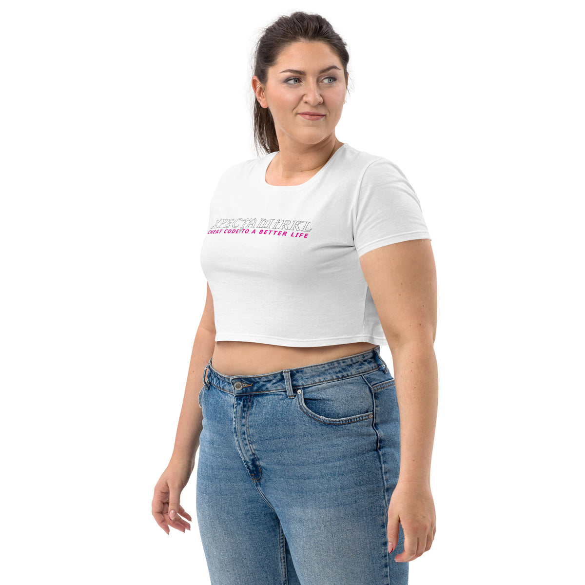 Organic Crop Top - White Letters