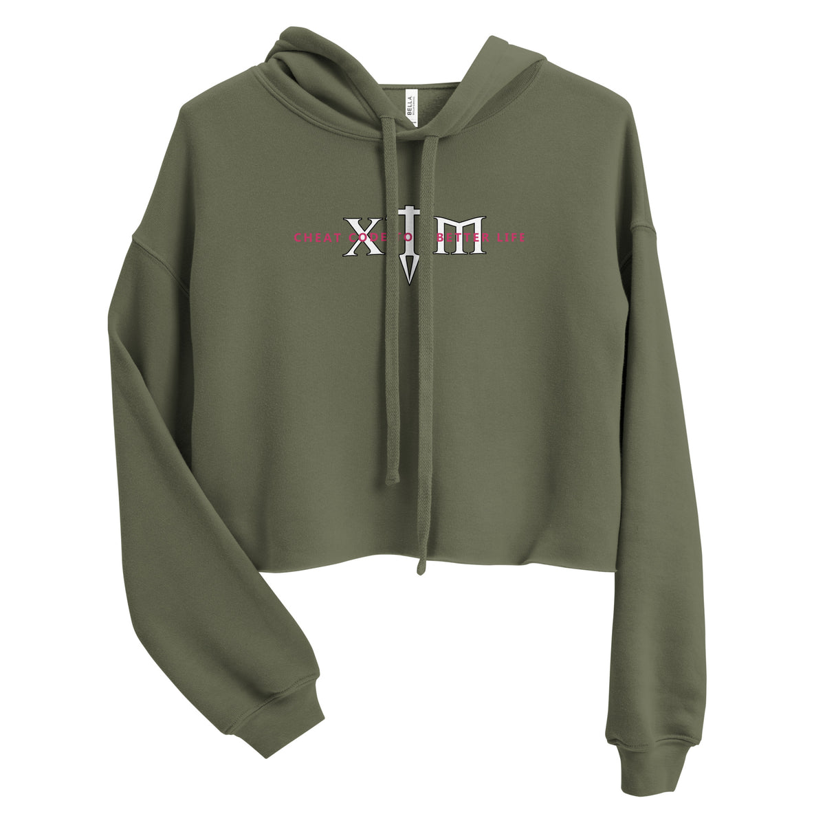 Women's Crop Top XTM Hoodie - White Logo